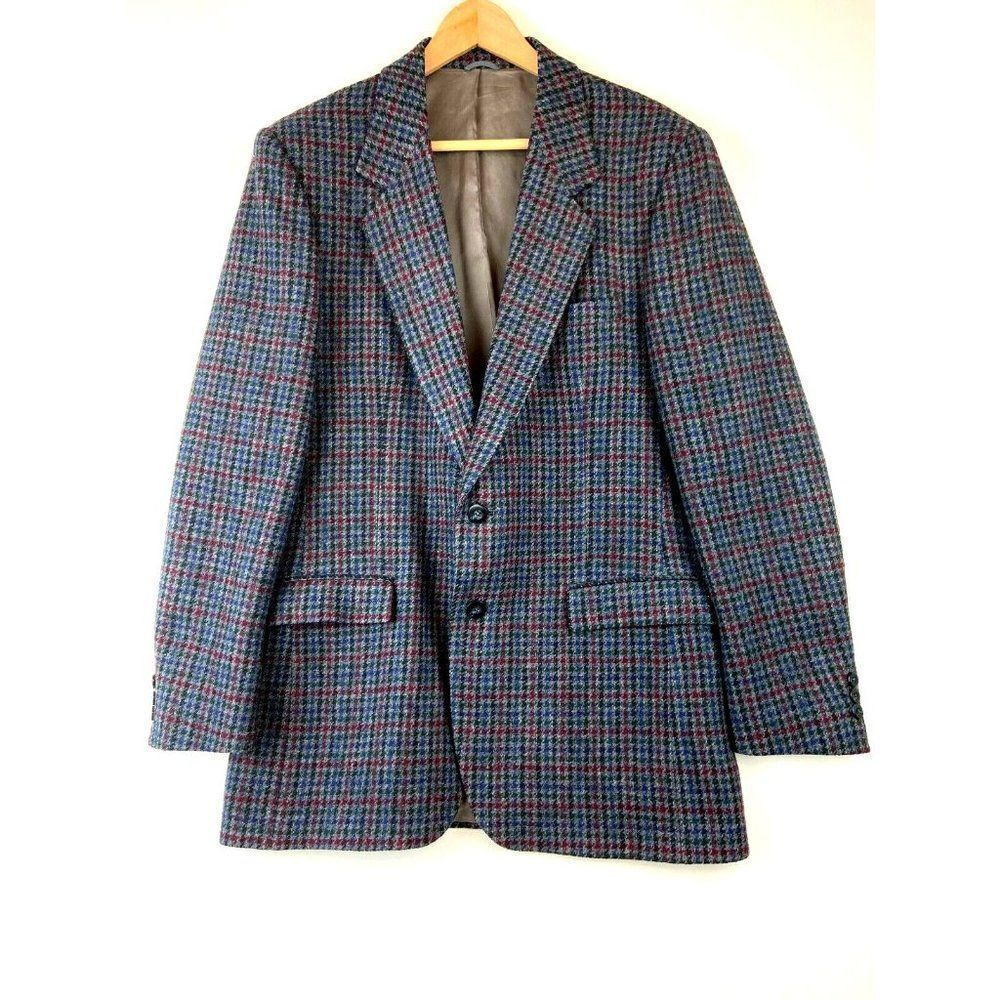 Vintage Wool Men's Plaid Blazer Size 42 Tall